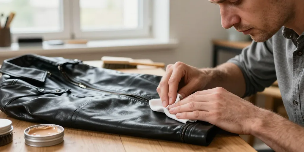 peut on mettre du cirage sur une veste en cuir